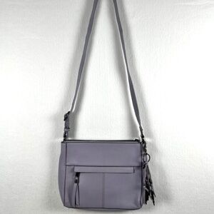 The Sak Almeda Pebbled Leather Crossbody w Adjustable Strap Muted Lavender NWOT